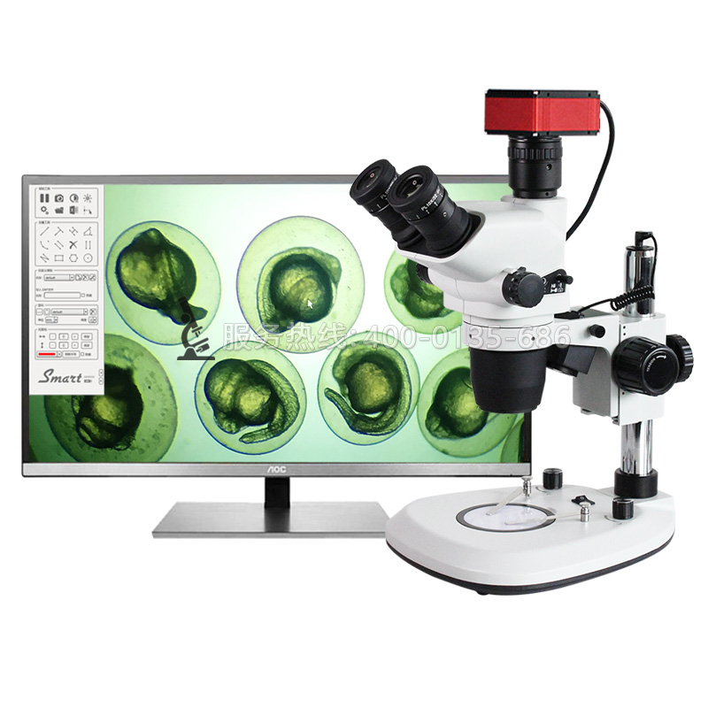 科研級高清4K連續(xù)變倍體視顯微鏡6.7-45X光學數碼放大胚胎斑馬魚觀察可接顯示器